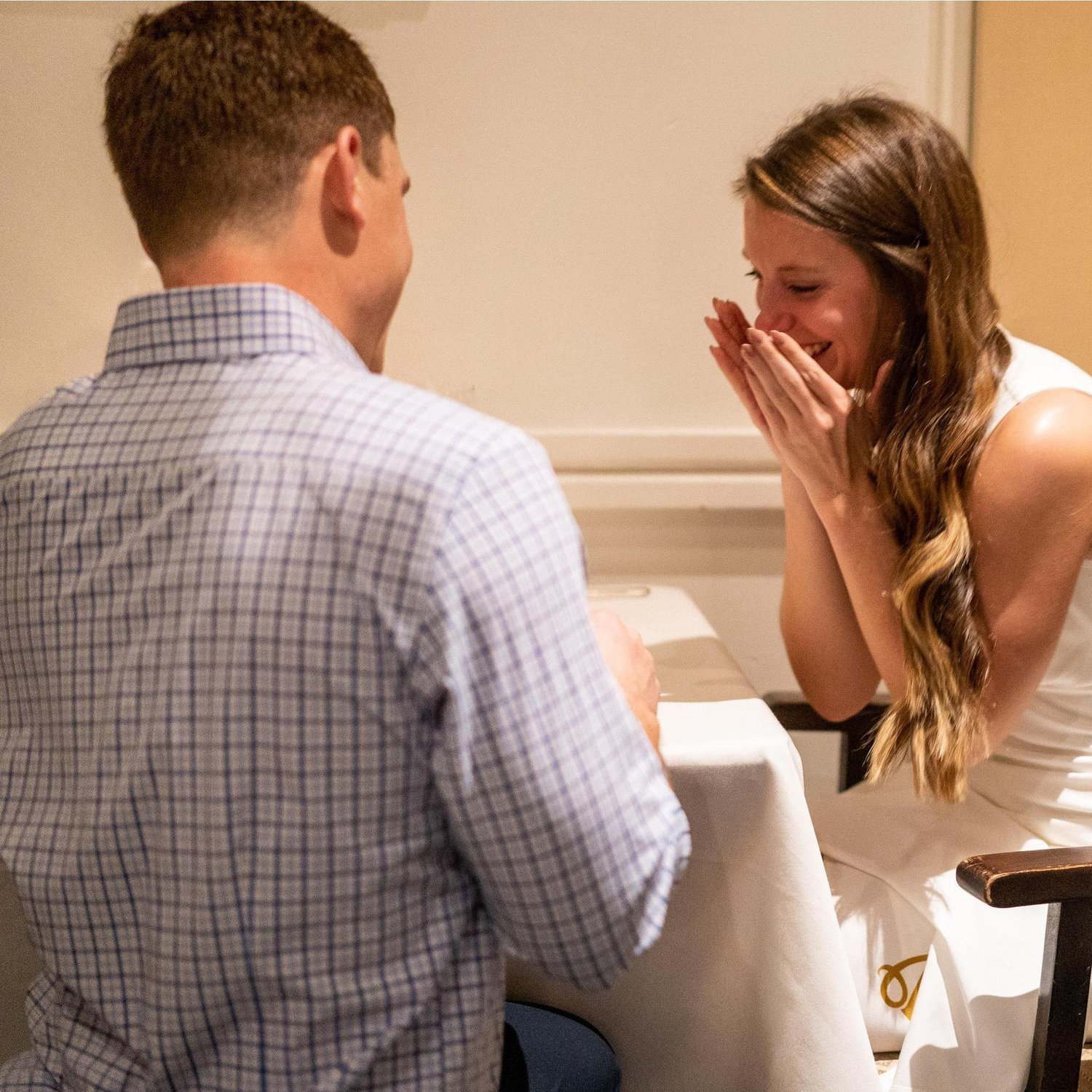 Will asked me to marry him in one of our favorite restaurants that we always went to as our last date night before season!