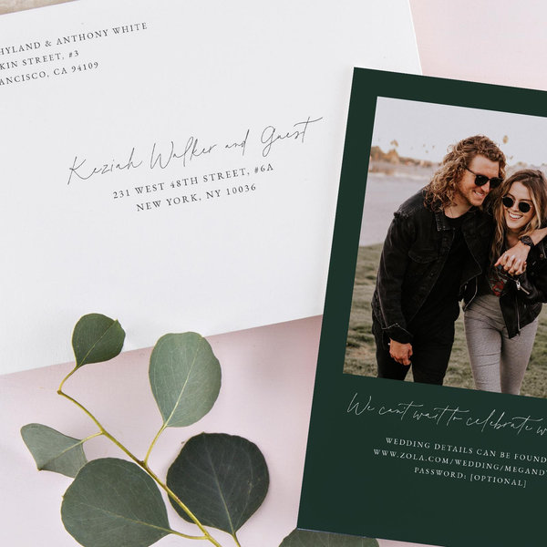 Varnell Portrait | Dark Forest | Zola Wedding Invitations