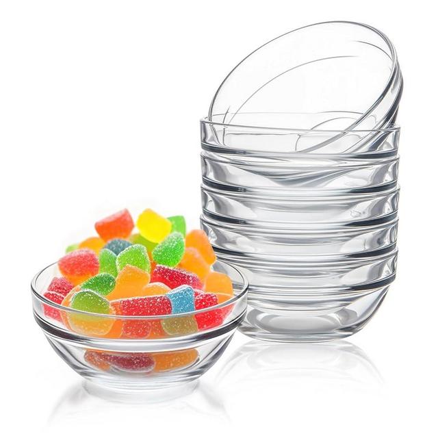 Farielyn-X 3.5in 4oz Small Glass Bowls, Mini Glass Containers, Ramekins, Prep, Pinch Bowls, Stackable Condiment Containers, for Prep, Dips, Nuts, Snacks, Candy Meal Prep Bowls, Dessert Bowls