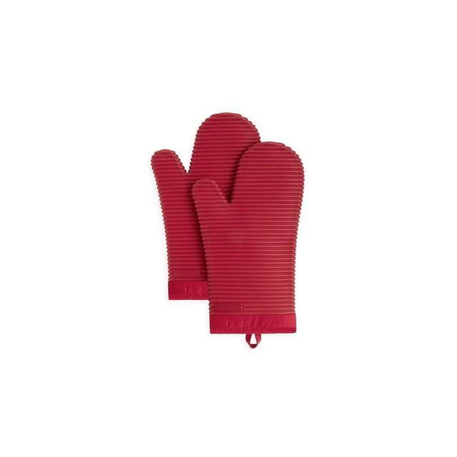 KitchenAid 2pk Silicone Ribbed Oven Mitts Red