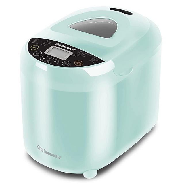 Elite Gourmet EBM8103M Programmable Bread Maker Machine, 3 Loaf Sizes, 19 Menu Functions Gluten Free White Wheat Rye French and more, 2 Lb, Mint