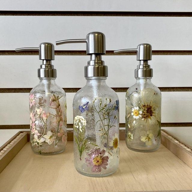 Glass Soap Dispenser, 8 oz. Soap Pump Bottle, Lotion Pump Bottle