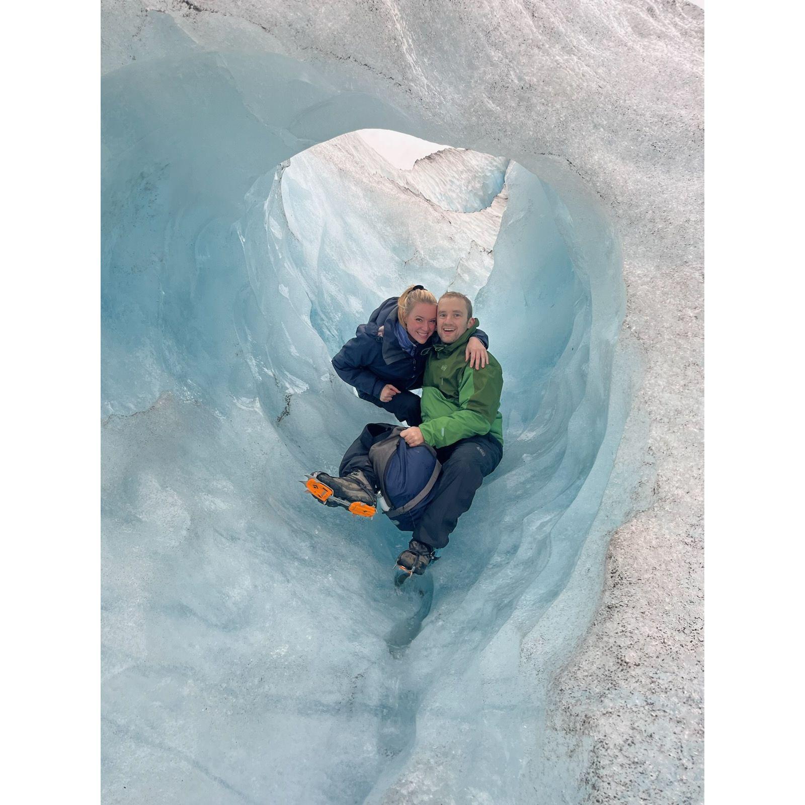Our winter wonderland in an Icelandic glacier