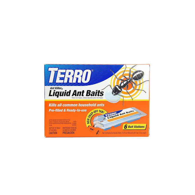 Terro 6pk Ant Killer Indoor Liquid Ant Baits: Easy-Use, Pre-Filled Bait Stations, Kills Colony