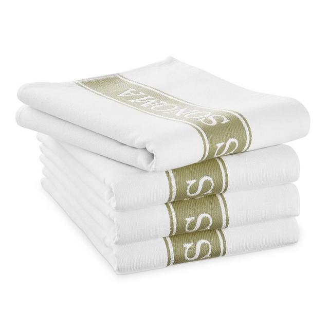 Williams Sonoma Absorbent Logo Towels, Set of 4, Sage Green