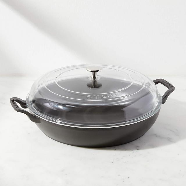 Staub ® 3.5-Qt Matte Black Braiser with Glass Lid