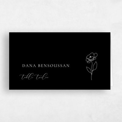 Black Typography Wedding Place Card - Belencito