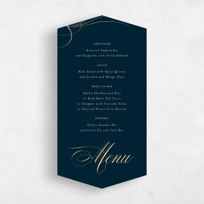 Blue Diamond Wedding Menu - Clifton Foil