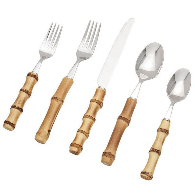 Natural Bamboo Flatware, Set of 5