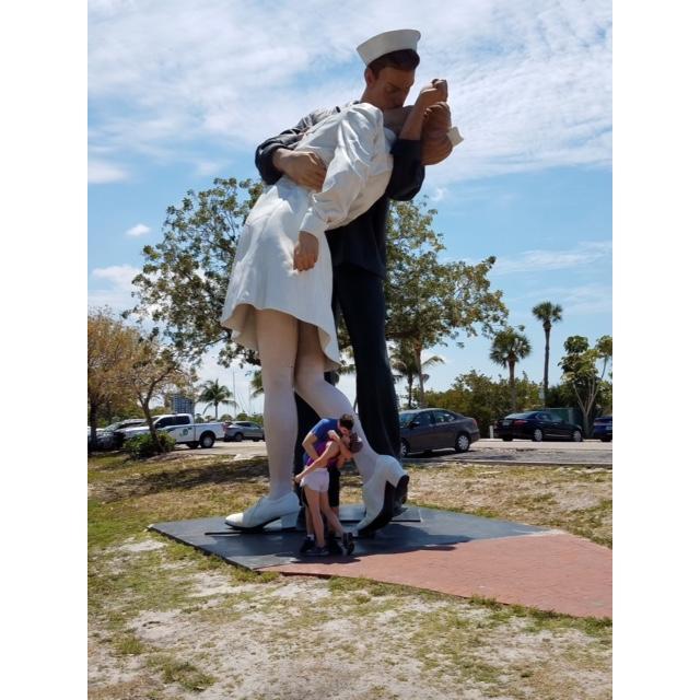 Take a picture with the famous WWII statue downtown Sarasota.