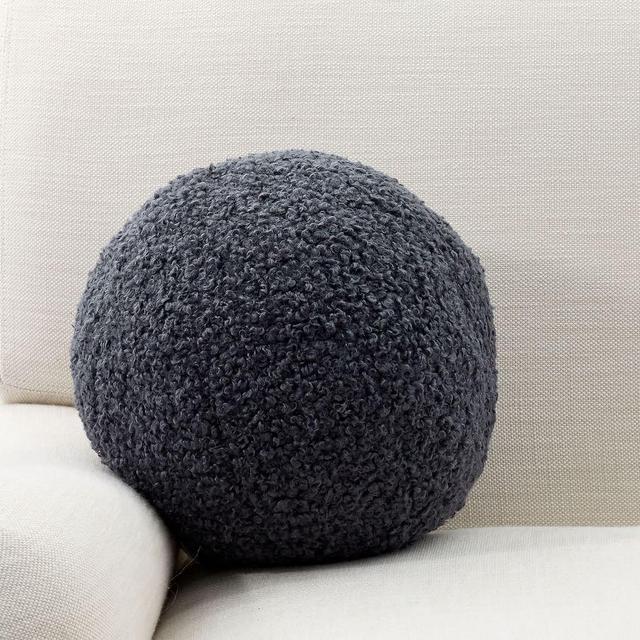 Cozy Teddy Ball Pillow, 10", Dusty Blue