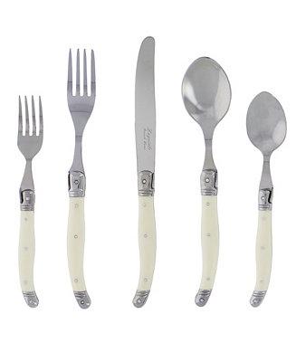 French Home Laguiole 20-Piece French Ivory Flatware Set, Service for 4