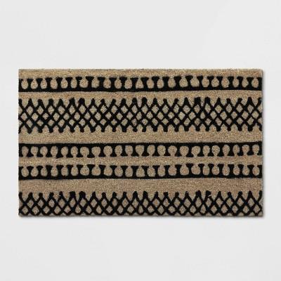 1'6"X2'6"/18"X30" Stripe Tufted Doormat Black - Project 62™