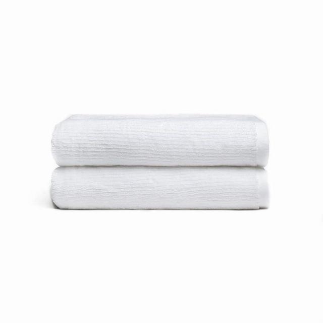 Cozy Earth White Ribbed Bath Towel