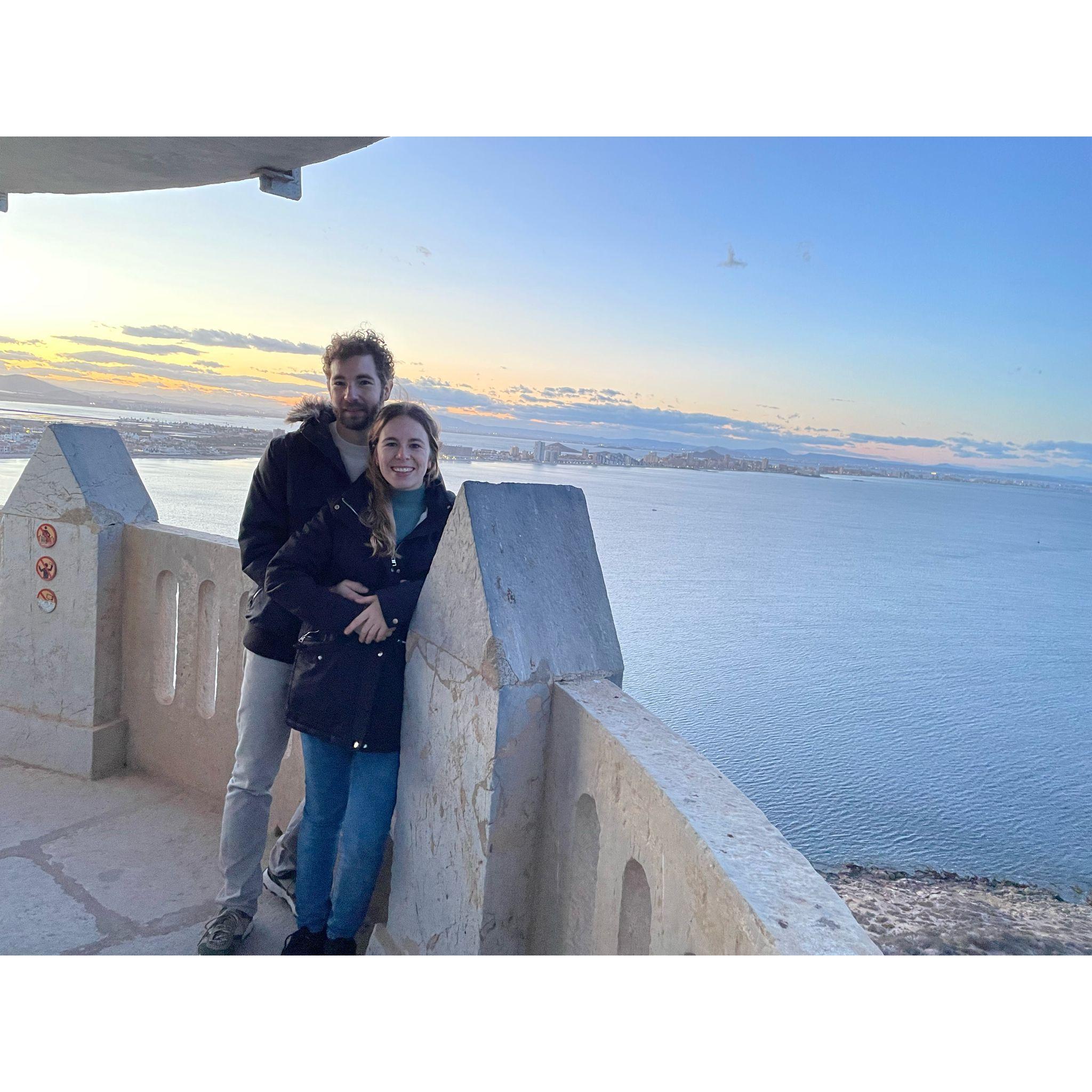 Foto momentos después de la pedida, en lo alto del faro