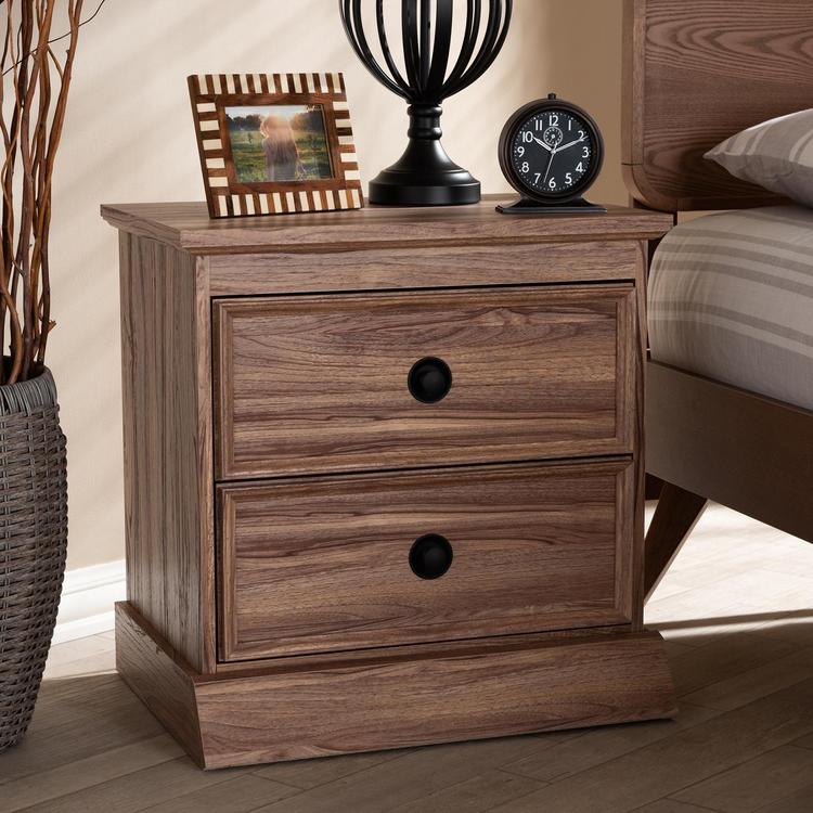 Baxton Studio Ryker Modern And Contemporary 2 Drawer Nightstand