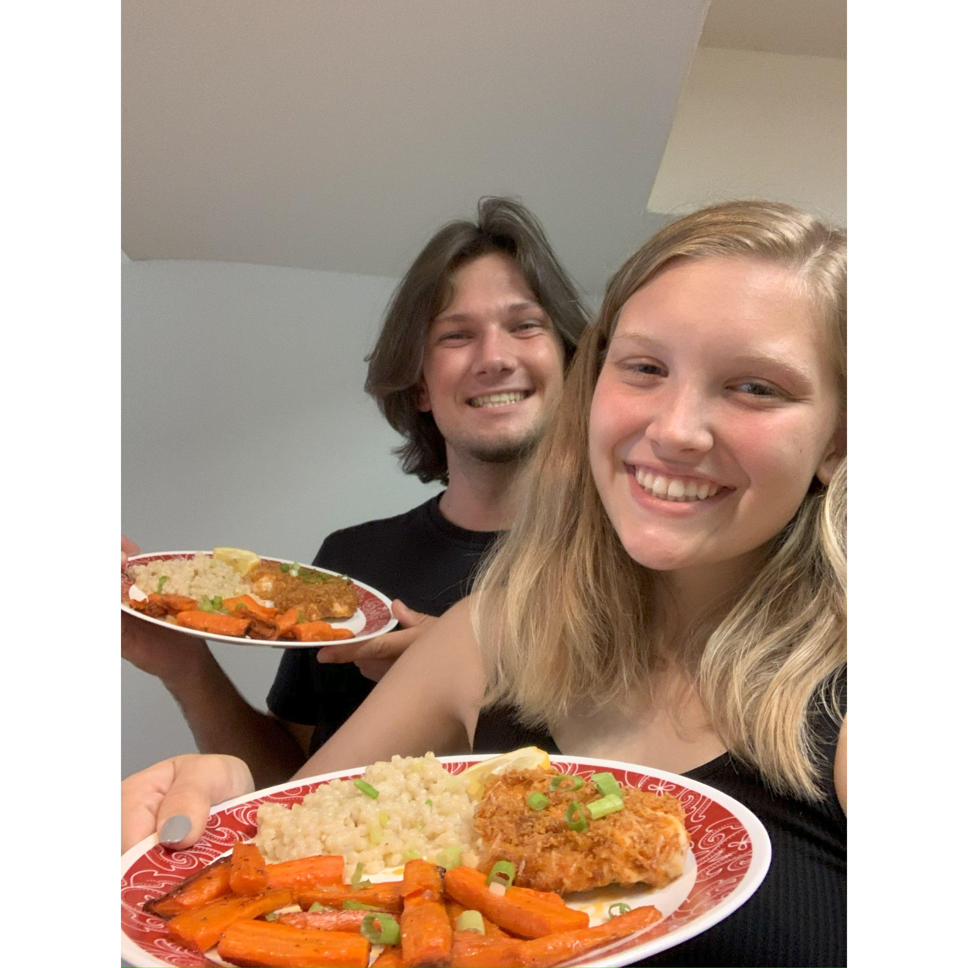 Aug 2020. Cooking together! Still one of our favorite things to do together