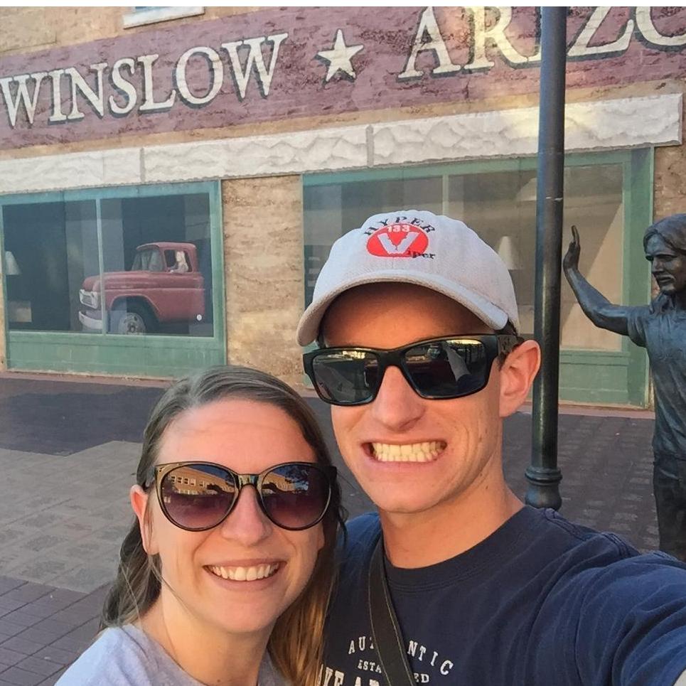 "Well I'm a standin' on a corner in Winslow, Arizona
such a fine sight to see"