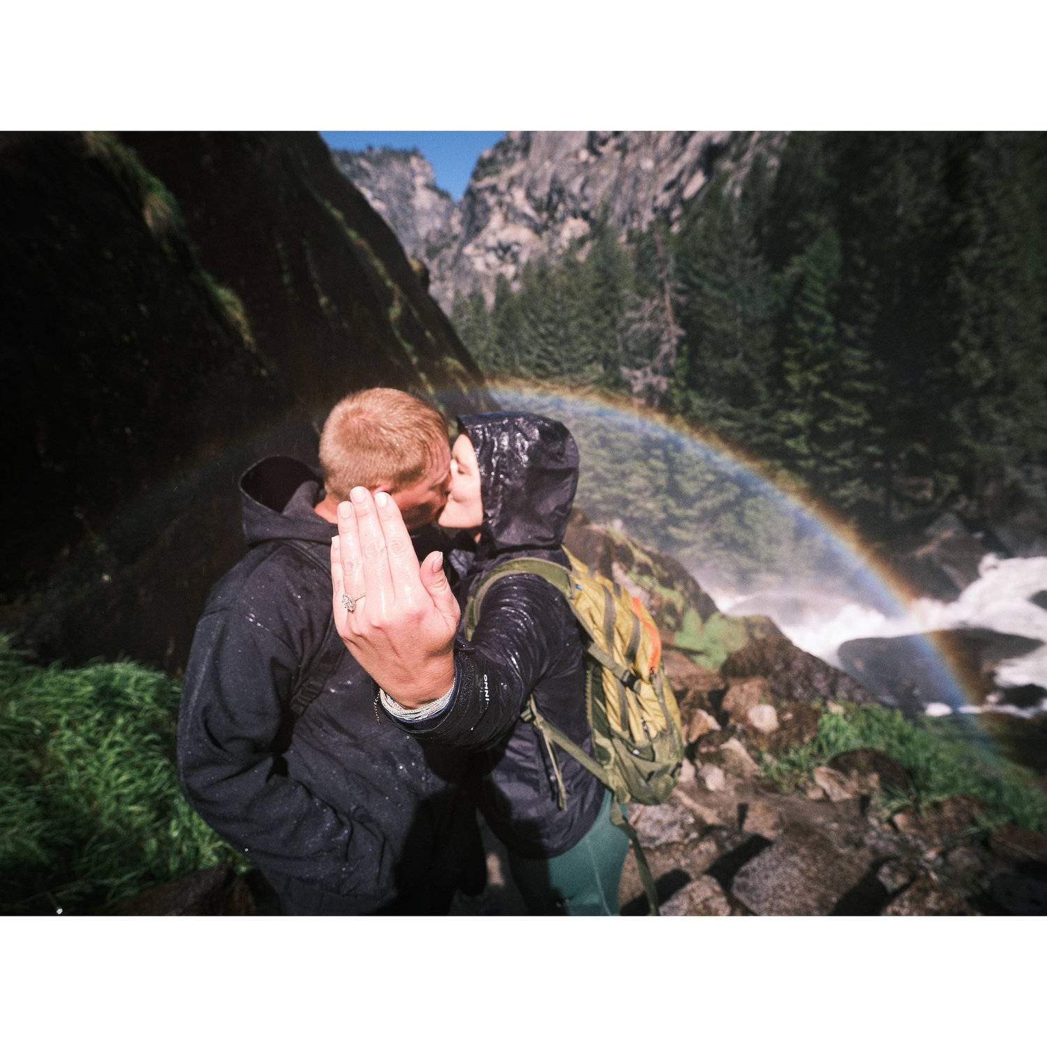 Nothing says engagement like  a beautiful rainbow in the background