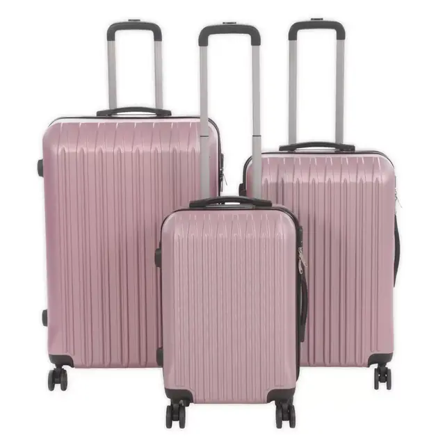 Club Rochelier Grove 3-Piece Hardside Spinner Luggage Set in Pink