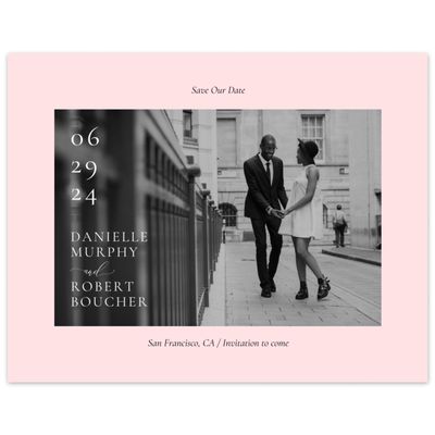 Soft Pink Wedding Digital Save the Date - Barnell Landscape