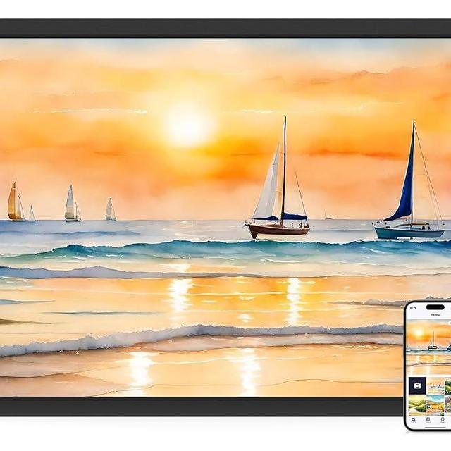 Uhale 32 Inch Extra Large Digital Picture Frame with 64GB, Remote Control, 1920 x 1080 FHD IPS WiFi Electronic Photo Frames, Support SD and USB, Share Moments Securely and Instantly, No Touch Screen
