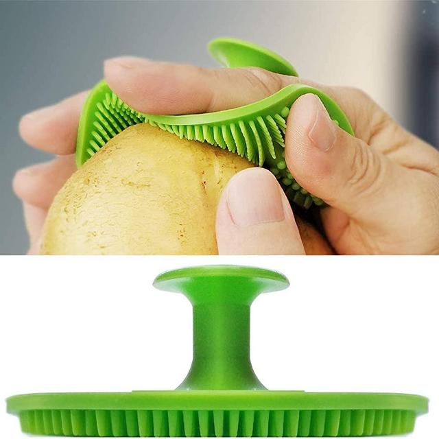Vegetable Brush, Vegetable Scrubber Brush, Vegetable Brush Scrubber for Potatoes, Carrots, Corn (Green)