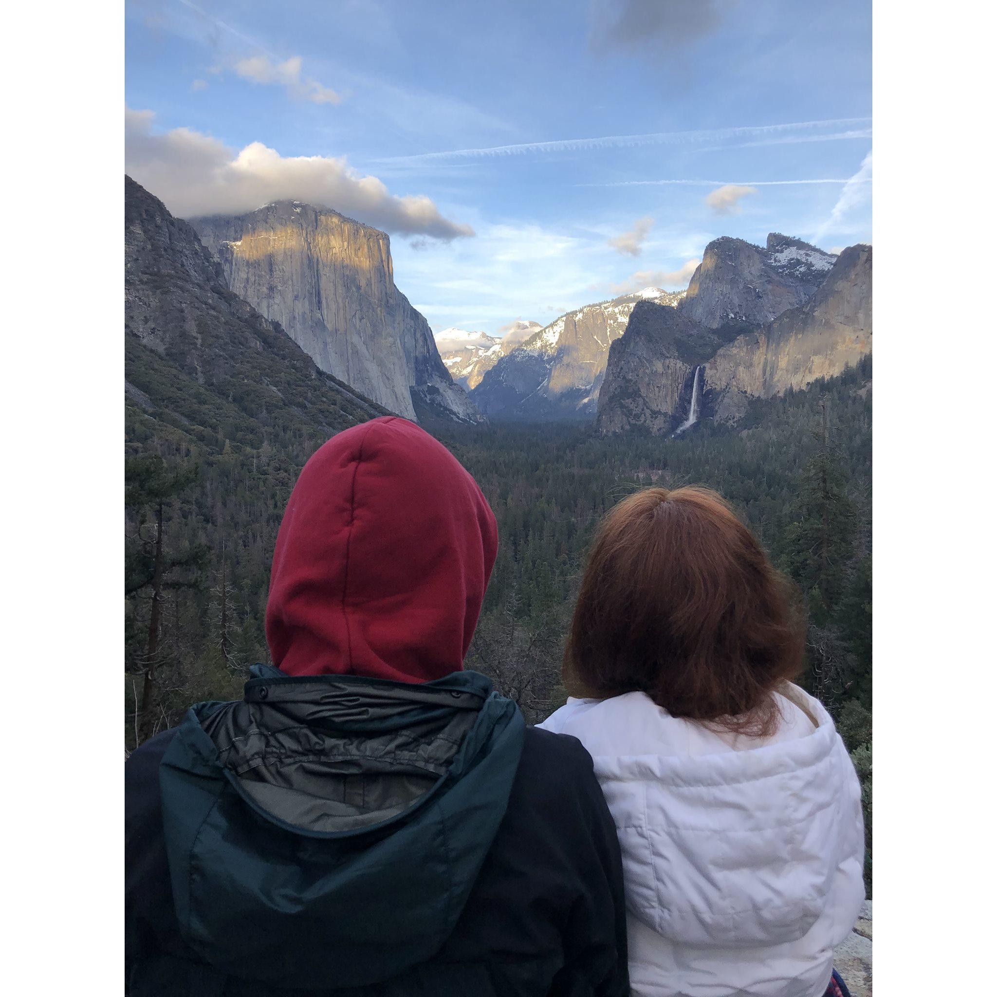 Gemma's first time visiting Yosemite -- March 31, 2019.