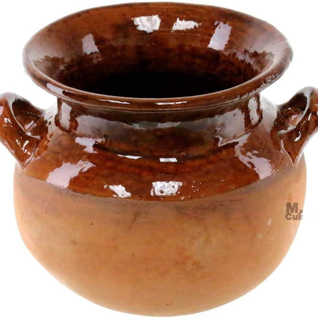 Kitchen & Restaurant Supplies Olla De Barro Frijolera Brown Gloss Finish 4 Qt. Cantarito Artisan Artezenia Fishbowl Pot