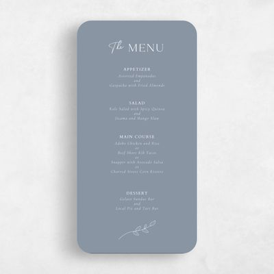 Blue Rounded Wedding Menu - Oakbrook