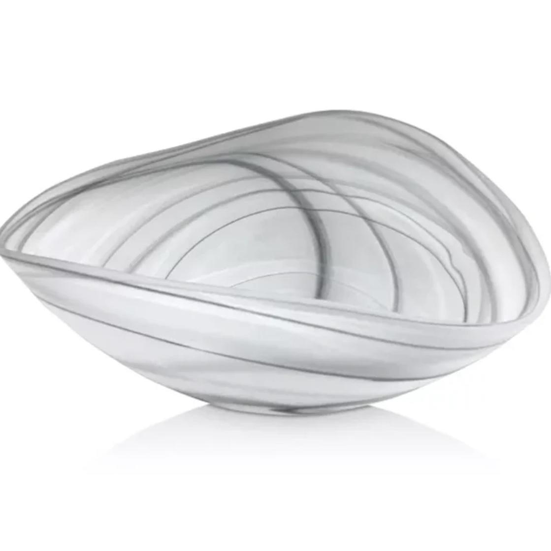 Alabaster Bowl Black White