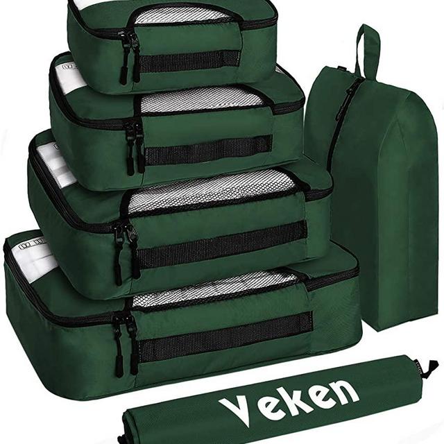 Veken 6 Set Packing Cubes, Travel Luggage Organizers with Laundry Shoe Bag