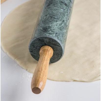 Fox Run Marble Rolling Pin and Base, Green 2.5 x 18 x 3 inches