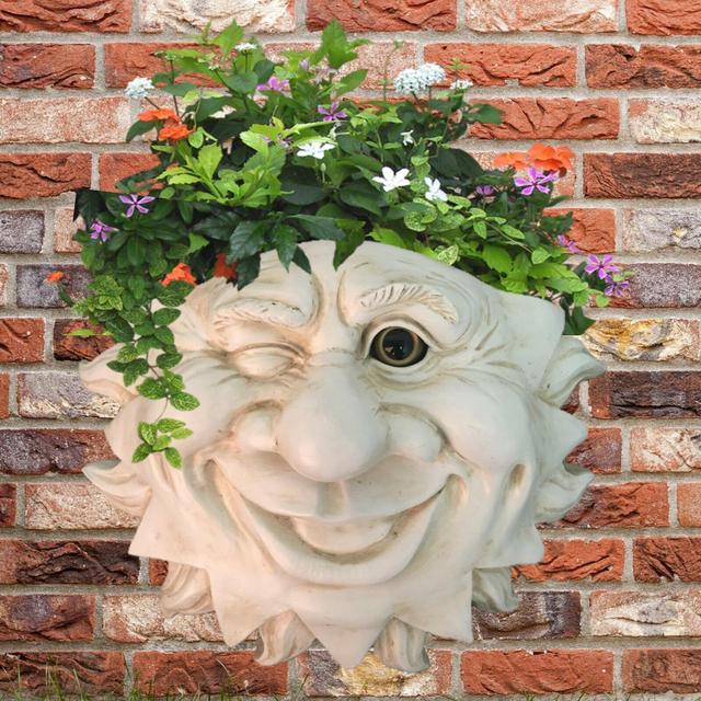 Muggly's The Face Mr. Sun Shine Muggly Tree & Patio Wall Statue Planter