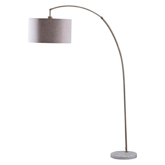 Bowery Arc Floor Lamp with Marble Base Antique Gold 86" (Includes Energy Efficient Light Bulb)- Ore International