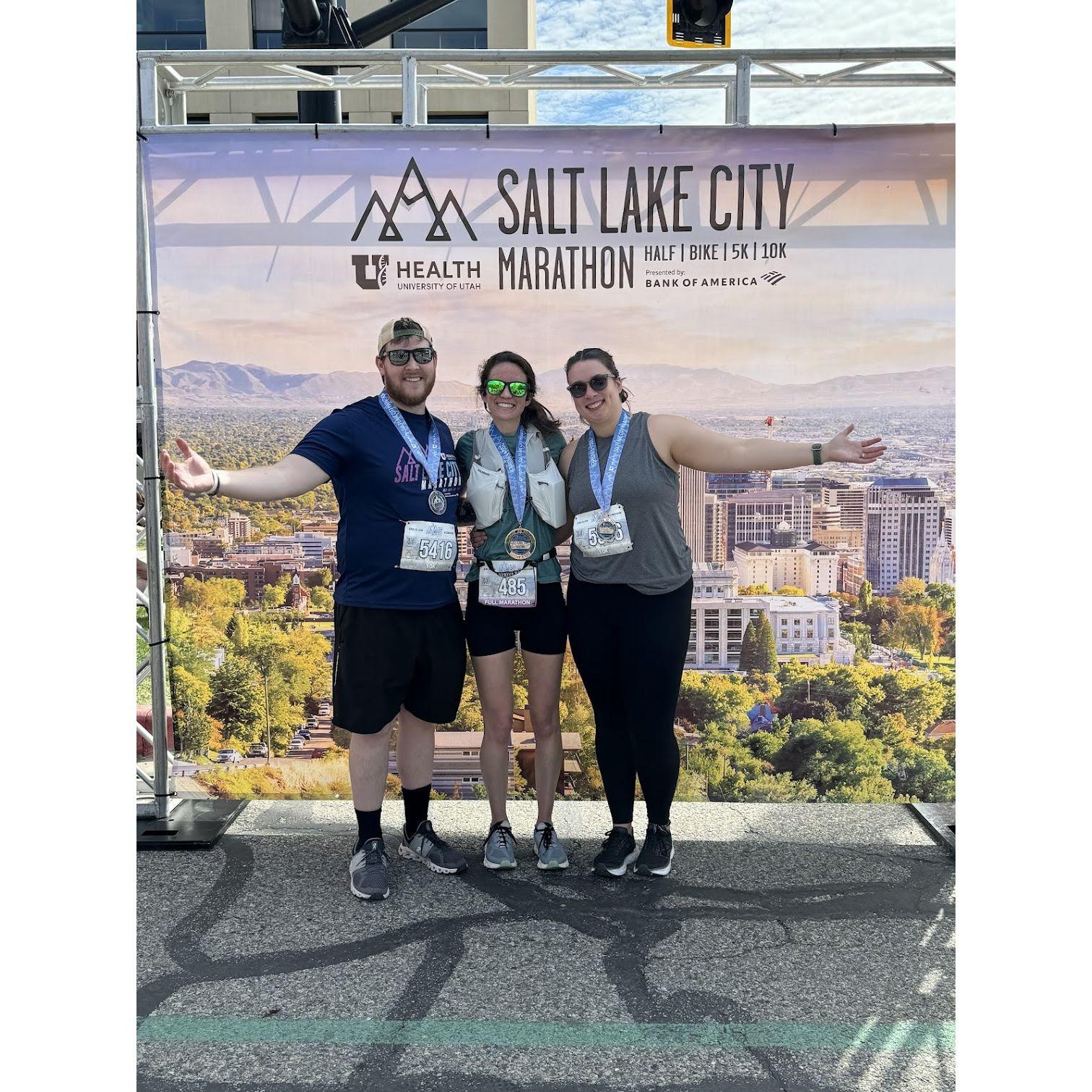 Marathon and 10k finishers