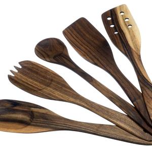 Handmade Utensil Set. Wooden Cute Kitchen Utensils 12"/30 cm. Walnut Wood Kitchen Supplies & Utensils Set of 5