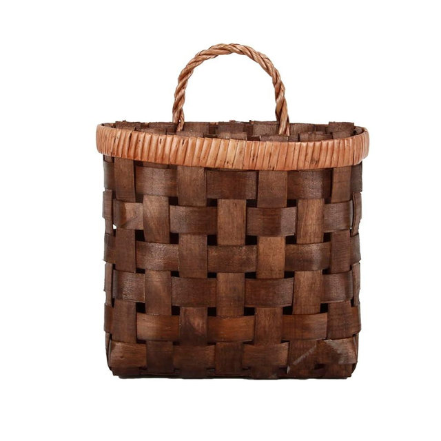 SHCMSADO Bamboo Storage Basket for Wall Woven Mounted Basket for Flower and Essentials Farmhouse Kitchen Home Garden Entryway Doors Organizer.