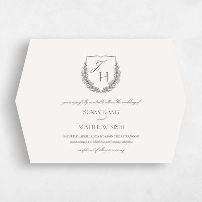 Beige Diamond Wedding Invitation - Oakdale Landscape