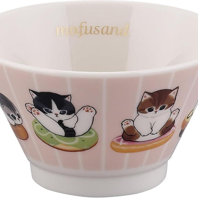 mofusand MFS12-352 Sweets Nyan Rice Bowl, Ochawan, Rice Bowl, Diameter 3.9 x 2.4 inches (10 x 6 cm), Donuts, Tableware, Muffsand, Miscellaneous Goods, Cats, Women's, Gift, Birthday, Made in Japan,