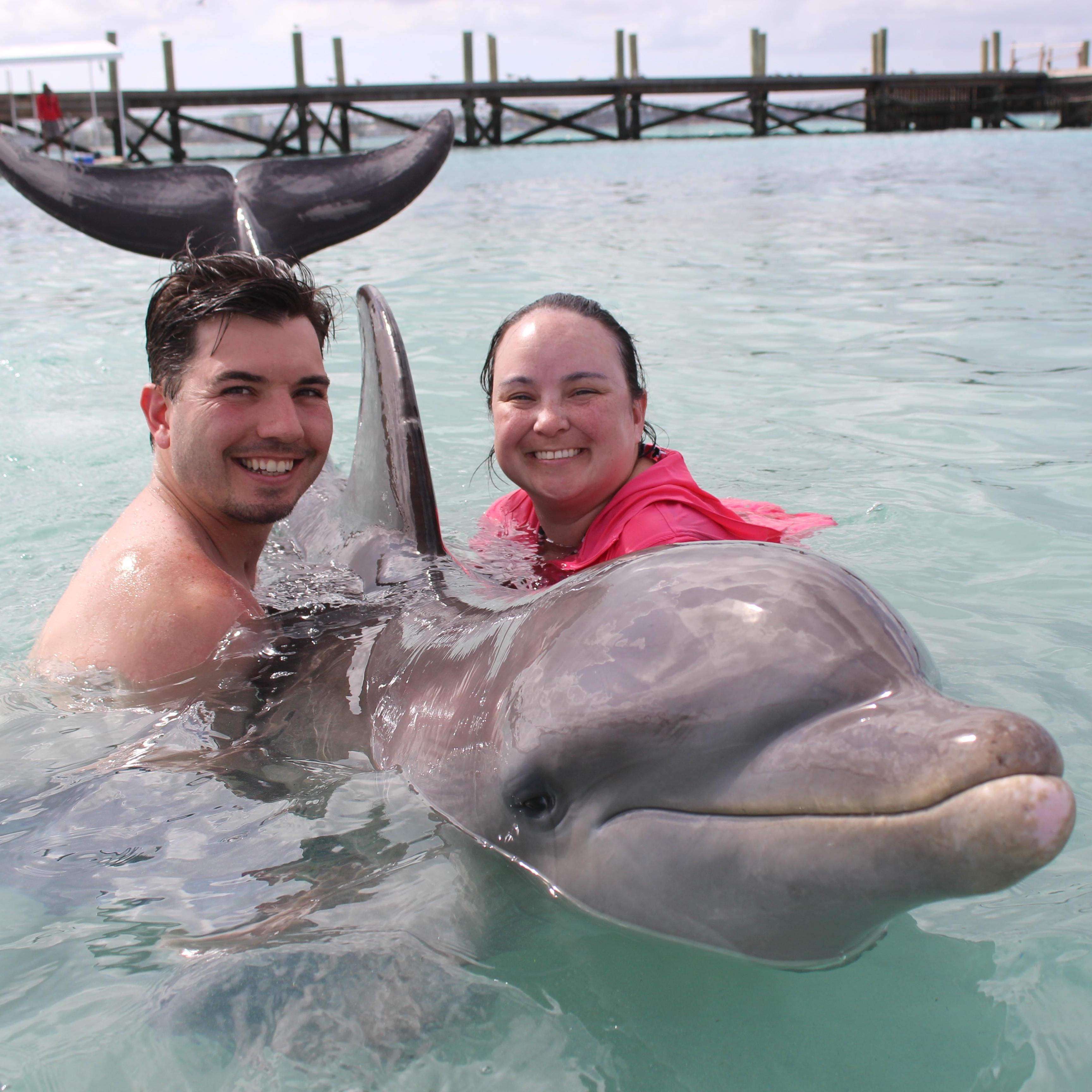 Swimming with the dolphins in the Bahamas!