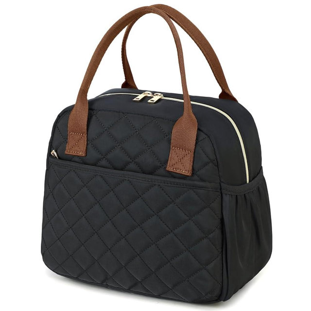 CAMTOP Lunch Box for Women Men Insulated Lunch Bag Lunch Tote Bag Leakproof Thermal Cooler Large Capacity for Travel Work School Picnic (Black-Brown)