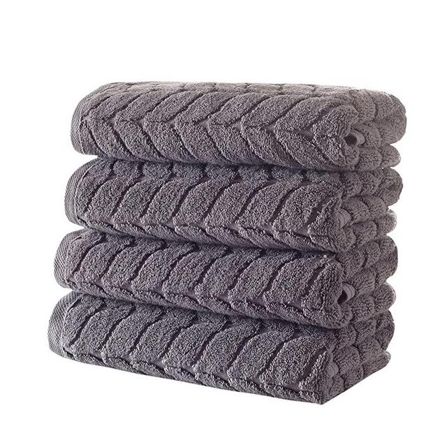 Bagno Milano Turkish Cotton Luxury Softness Spa Towels (Grey, 4 pcs Hand Towel Set)