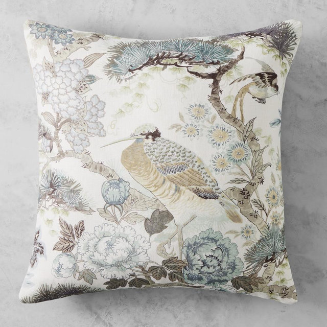 Scalamandre Shenyang Linen Pillow Cover, 20" x 20", Parchment