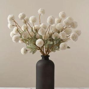 Faux Kiku Flower - White (10 Stems / 50 heads)