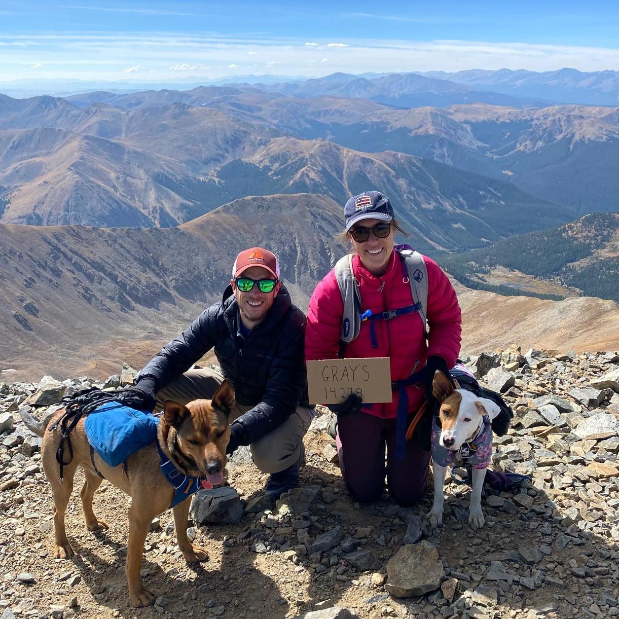 Our first 14er together- would we be a true Colorado couple without this pic?