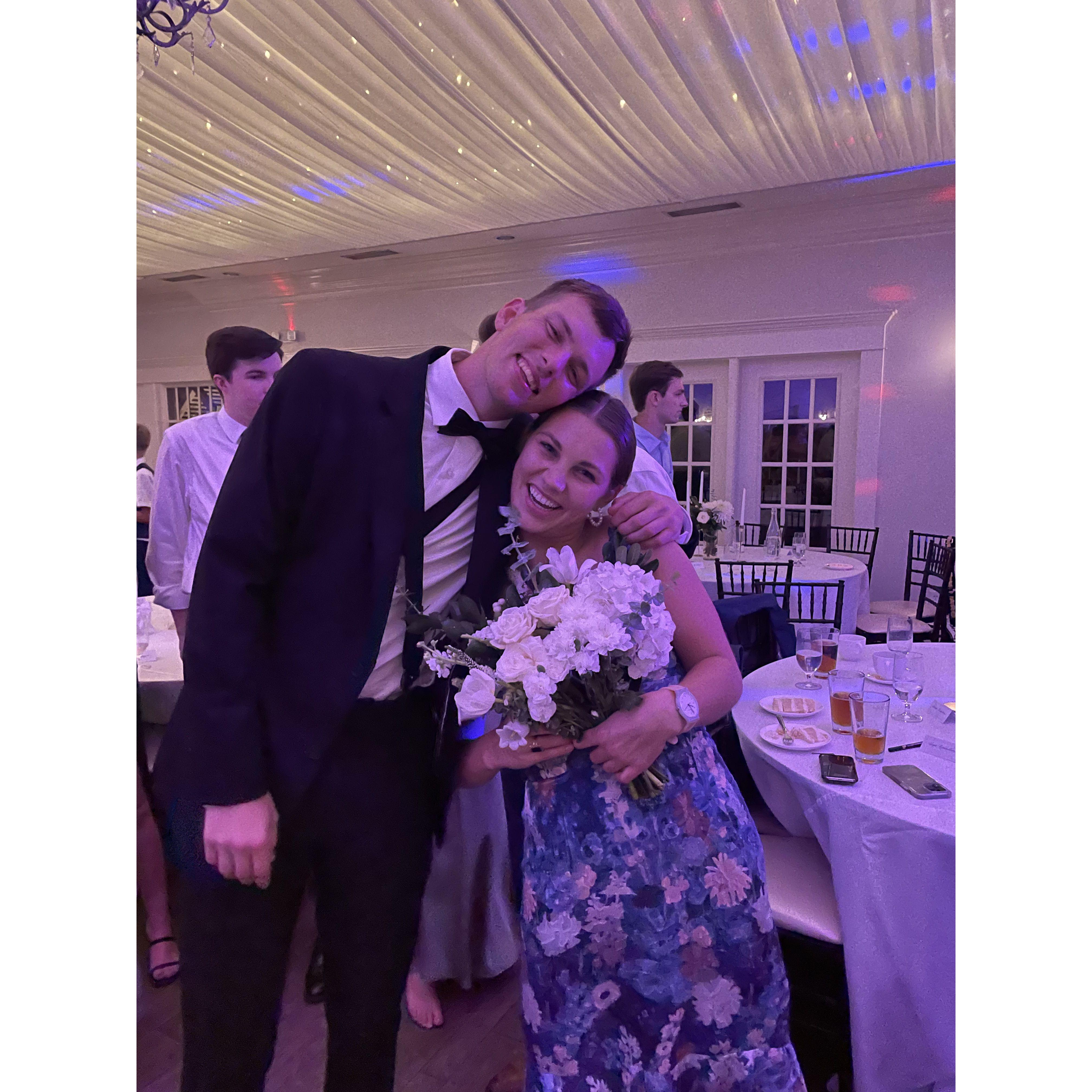 2 weeks before the proposal Rose caught the bouquet at a friend's wedding - the countdown to engagement was on!
