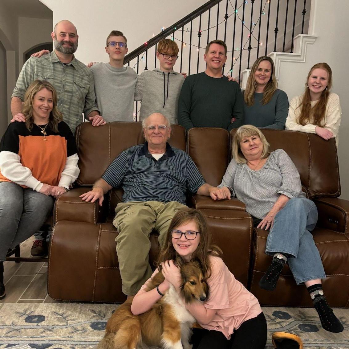 With Jason's family at Christmas.