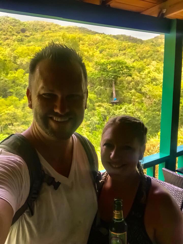 Ziplining through the jungle in Antigua!