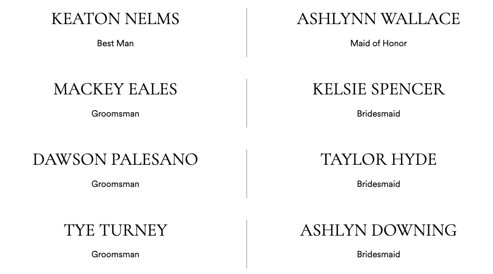 The Wedding Website of Hailey Wallace and Spencer Nelms
